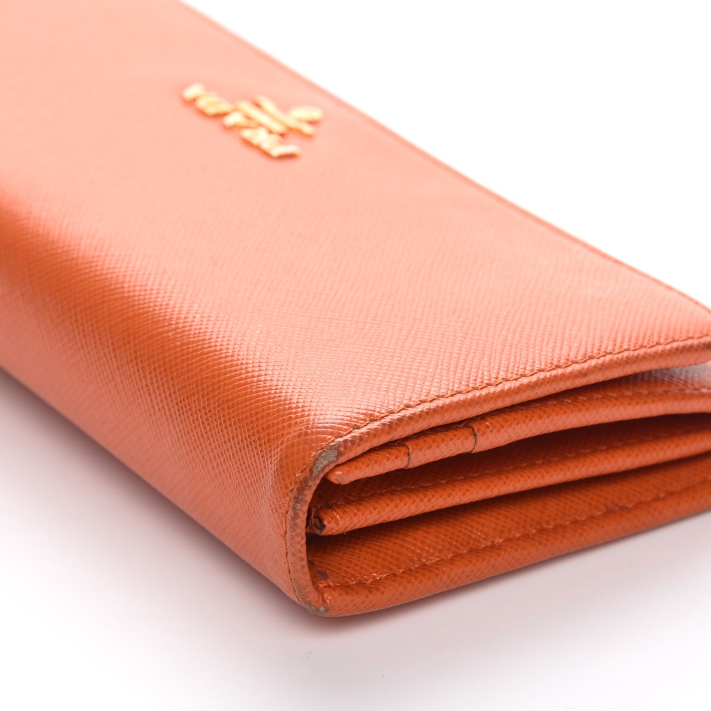 Saffiano Metal Continental Flap Wallet Papaya