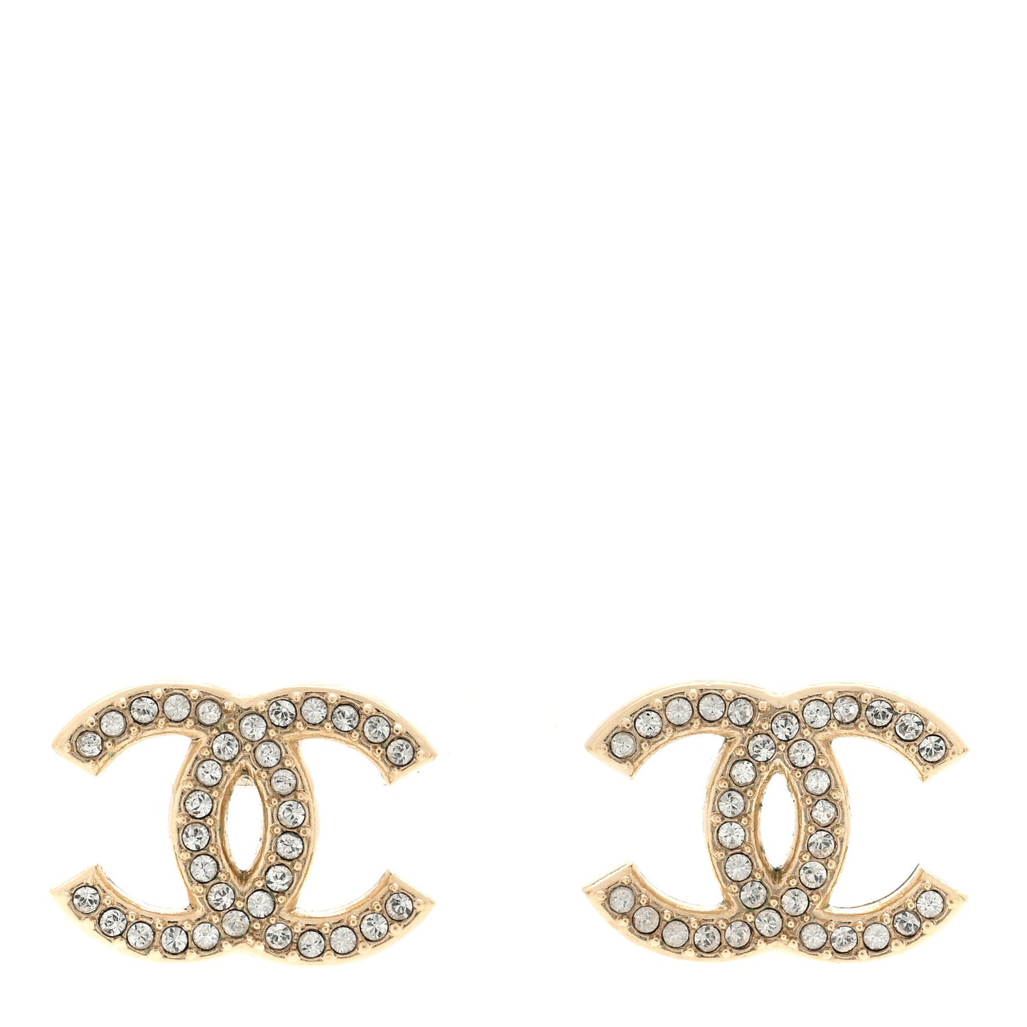 Crystal CC Earrings Light Gold