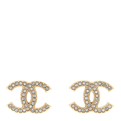Chanel Crystal CC Earrings Light Gold 1 of 4