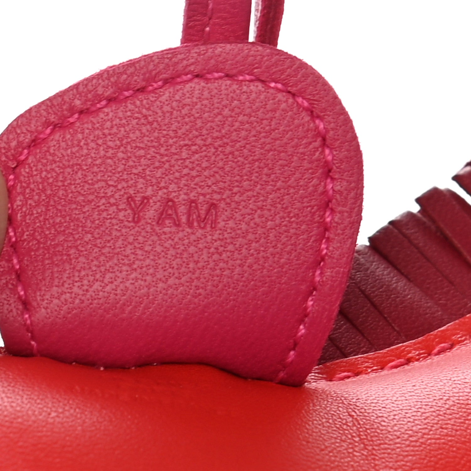 Hermes Milo Lambskin Grigri Rodeo Horse Bag Charm MM Rouge Indien Rubis Rose Mexico 4 of 4