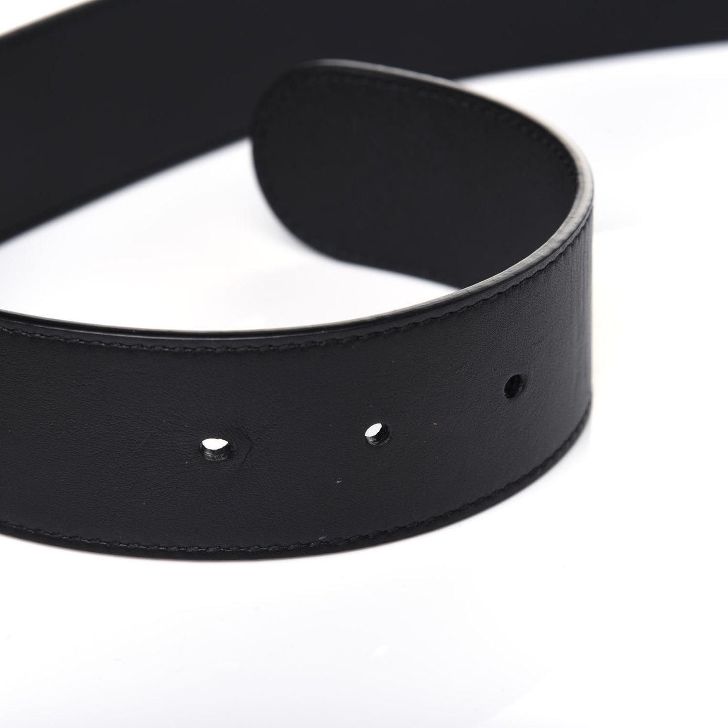 Moon Calfskin Torchon Double G 40mm Belt 80 32 Black