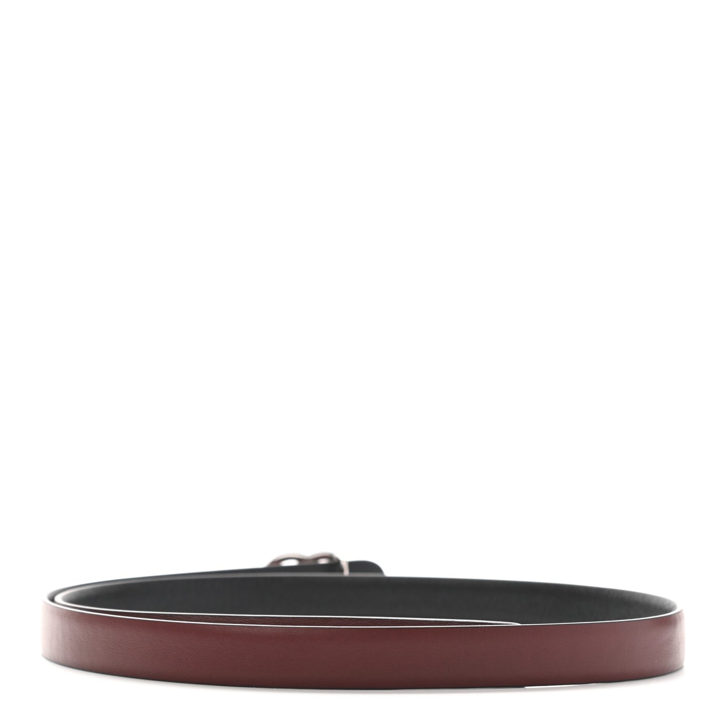 Calfskin CC Reversible Belt 75 Black Burgundy