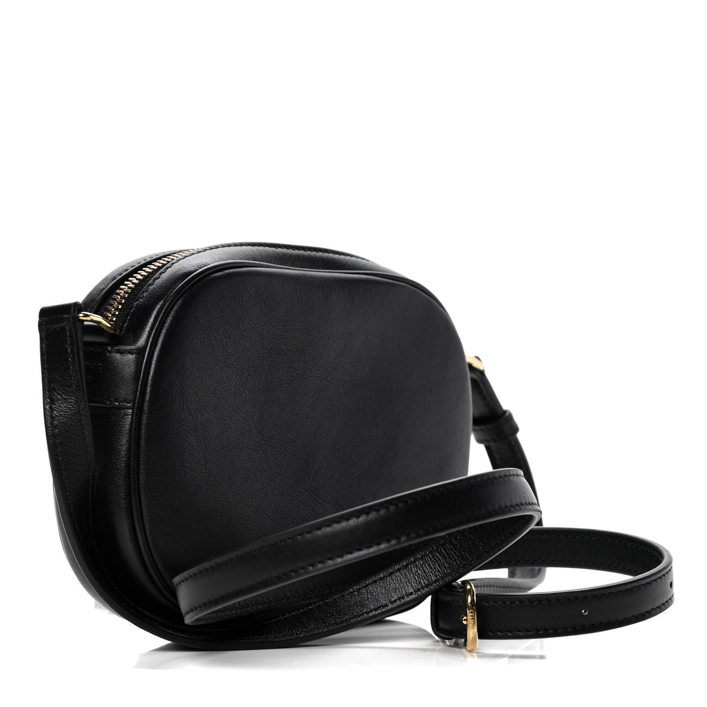 Calfskin Quilted Small C Charm Bag Black