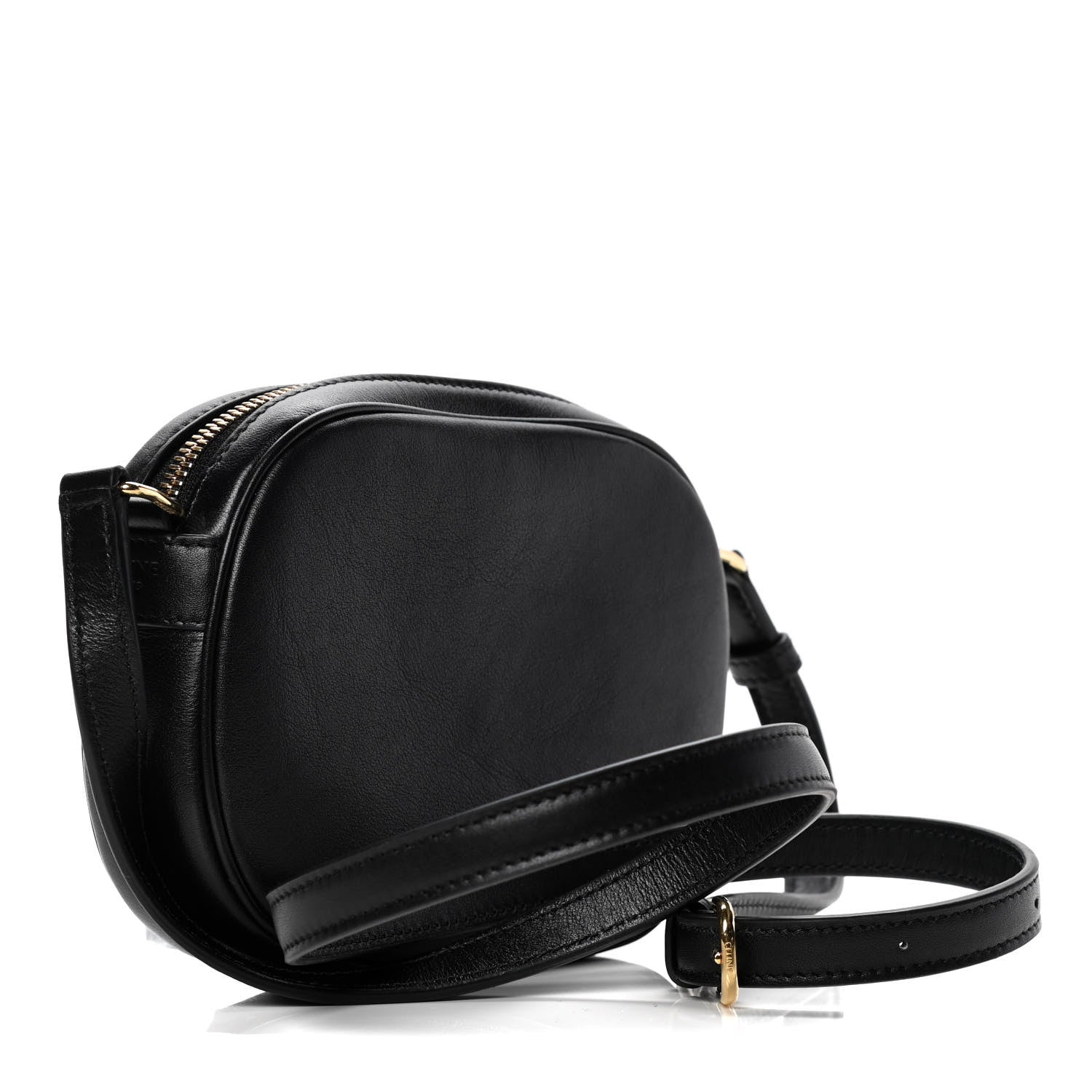 Celine Calfskin Quilted Small C Charm Bag Black 3 of 8