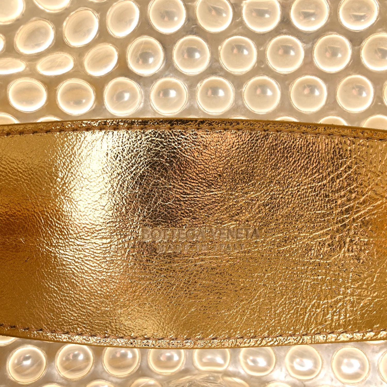 Bottega Veneta Metallic Fabric Bubble Wrap The Mini Pouch Gold 6 of 9