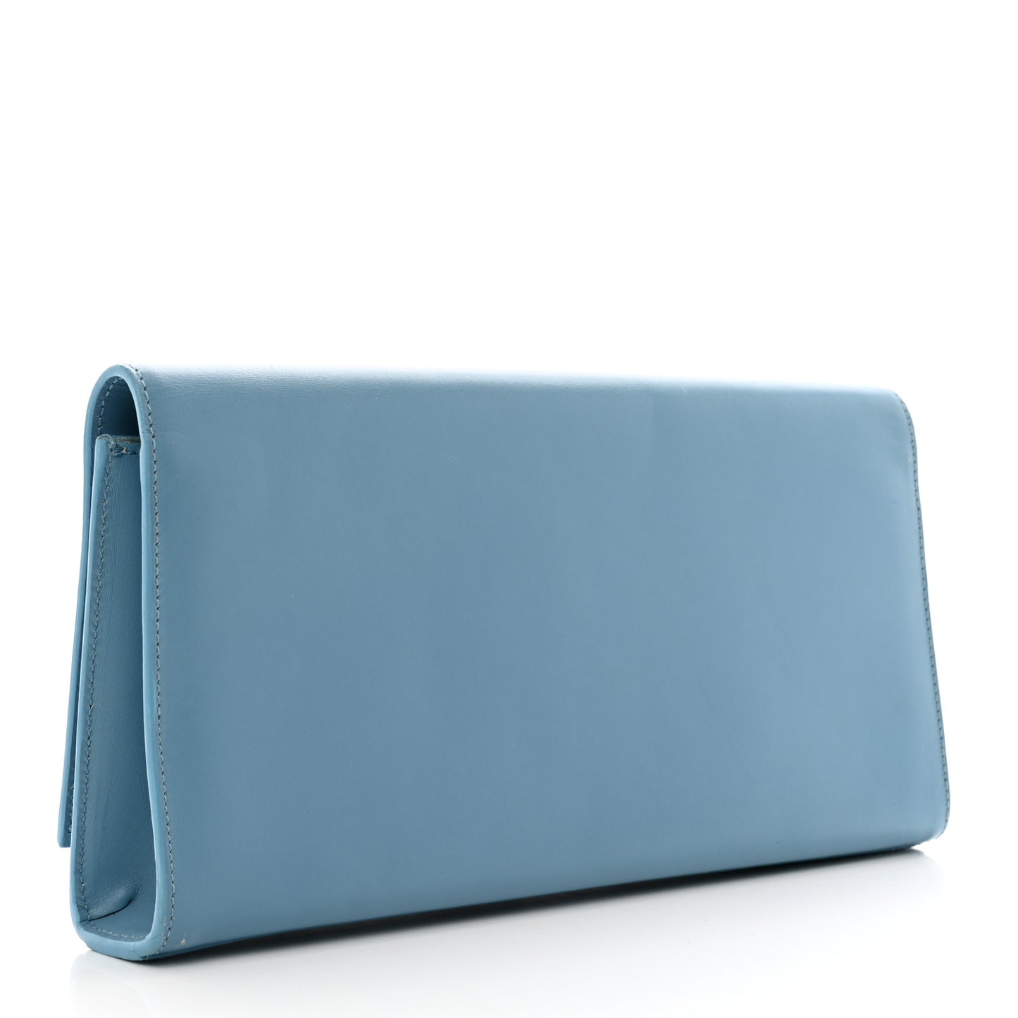 Smooth Calfskin Classic Monogram Cassandre Clutch Blue Glacier