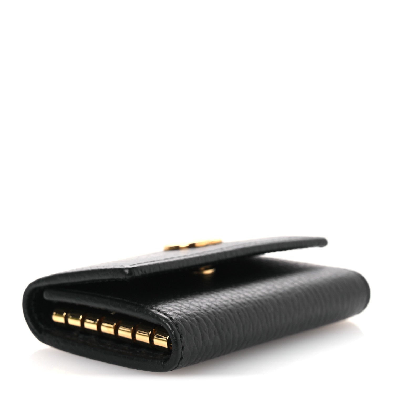 Gucci Pebbled Calfskin GG Marmont 6 Key Holder Black 4 of 8