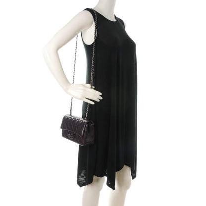 Chanel Washed Caviar Quilted Mini Rectangular Flap Dark Purple 2 of 8