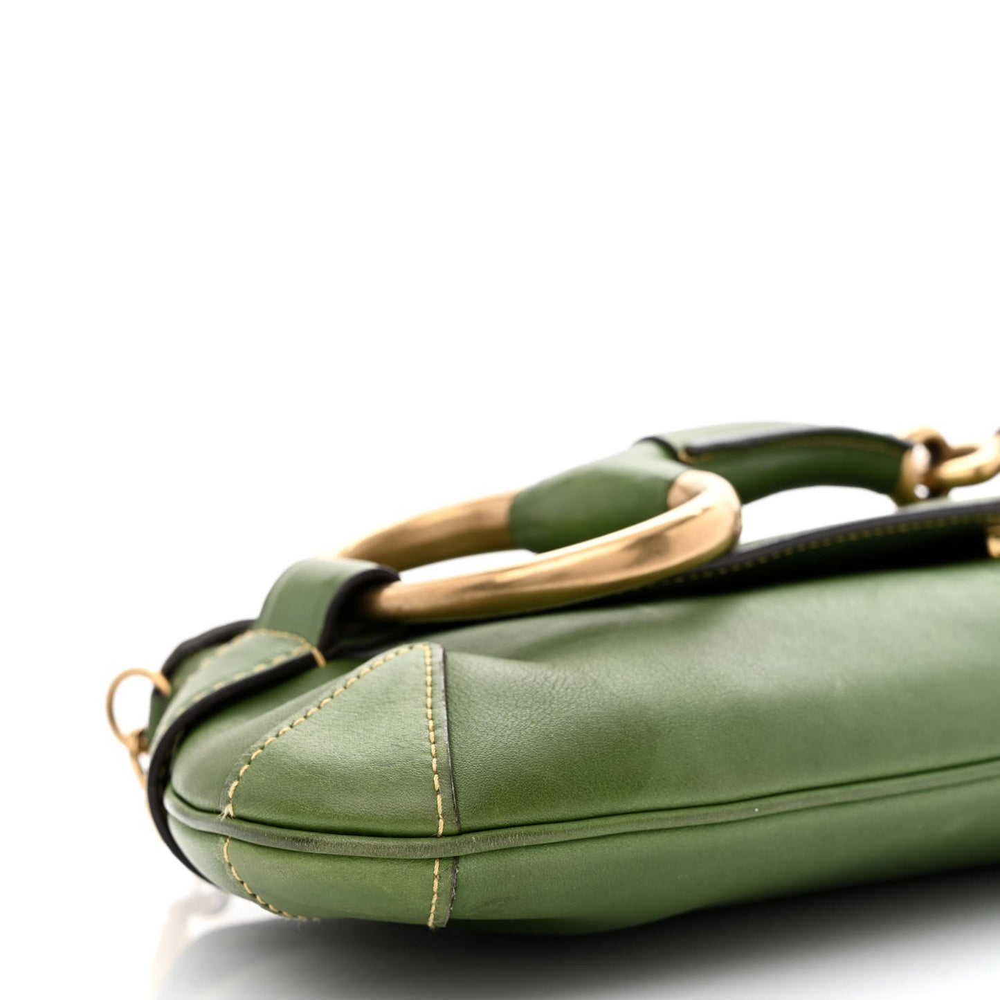 Calfskin Horsebit Chain Clutch Green
