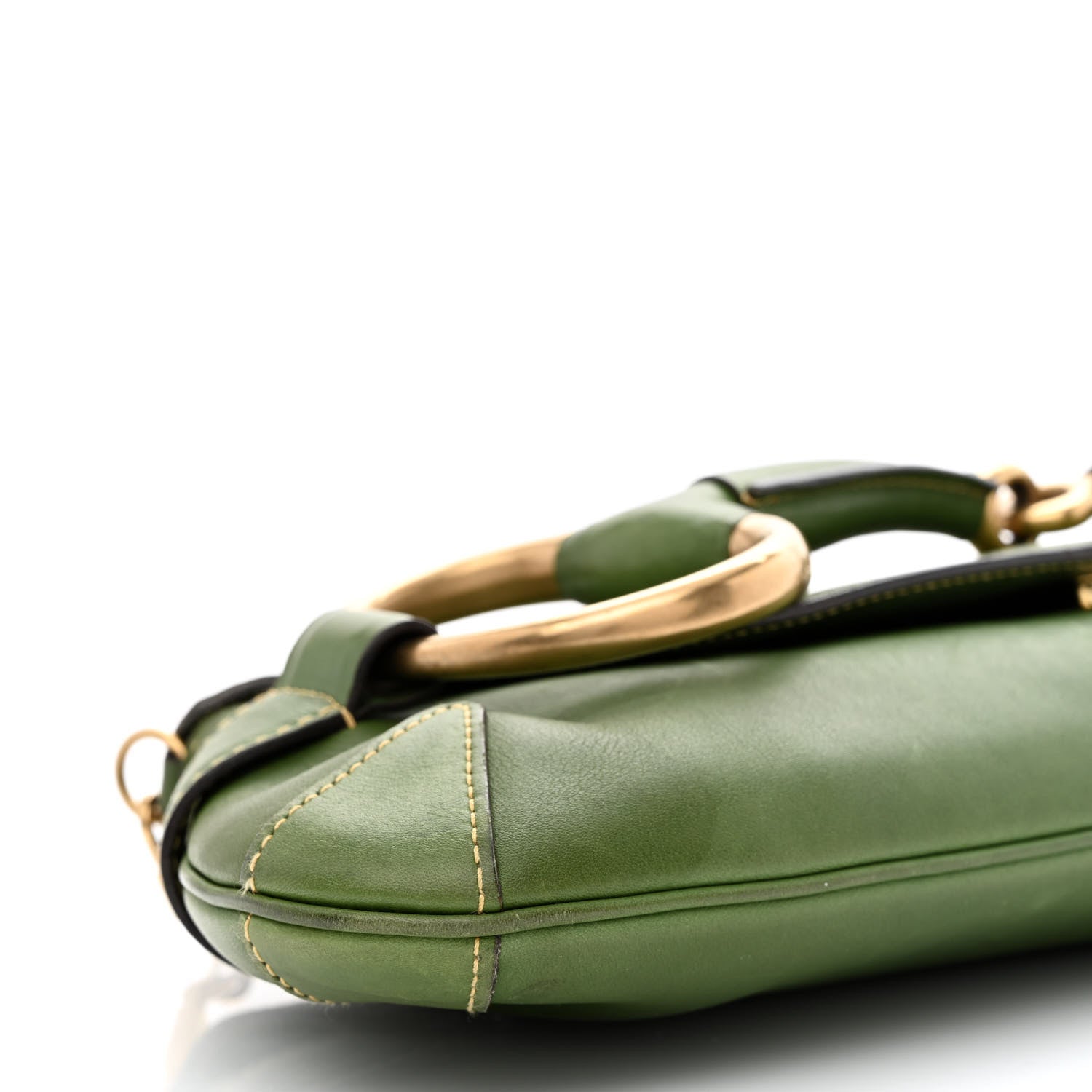 Gucci Calfskin Horsebit Chain Clutch Green 8 of 11