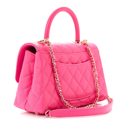 Chanel Caviar Quilted Mini Coco Handle Flap Rose 3 of 12