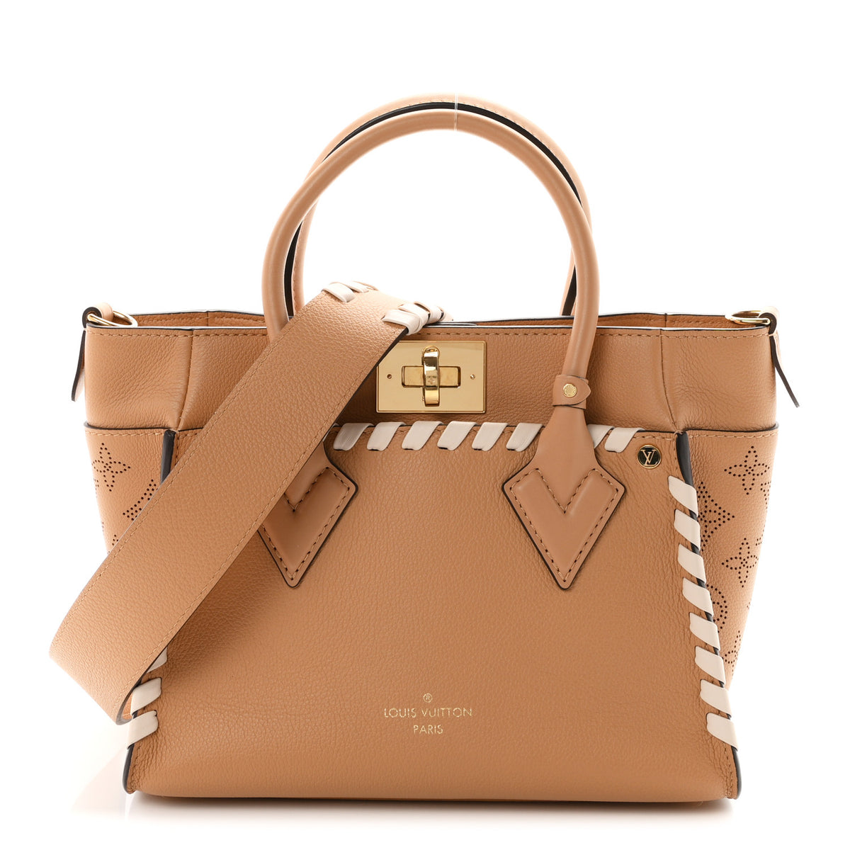 Louis Vuitton Calfskin Mahina Braided On My Side PM Arizona Brown 1 of 9