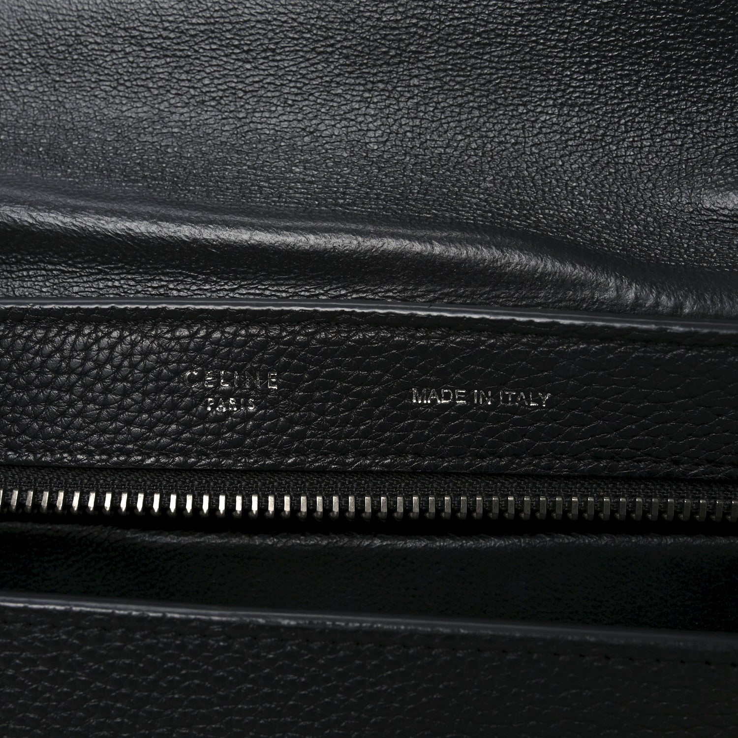 Celine Drummed Calfskin Suede Small Trapeze Black 6 of 9