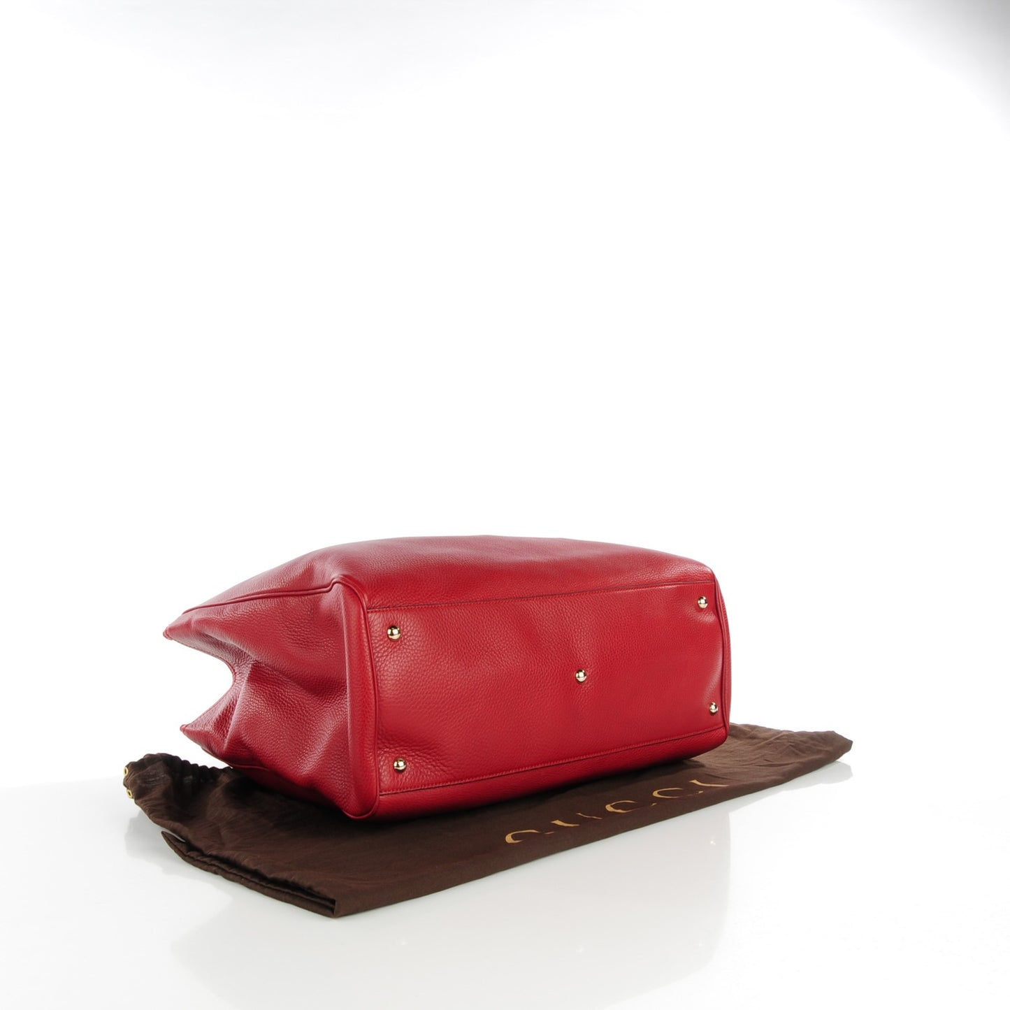 Calfskin Large Bamboo Shopper Tote Red