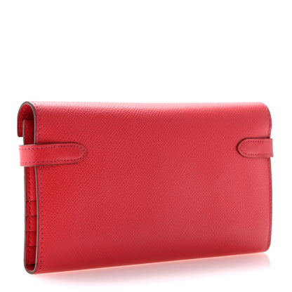 Hermes Epsom Kelly Tri-Fold Wallet Rouge Vif 3 of 13