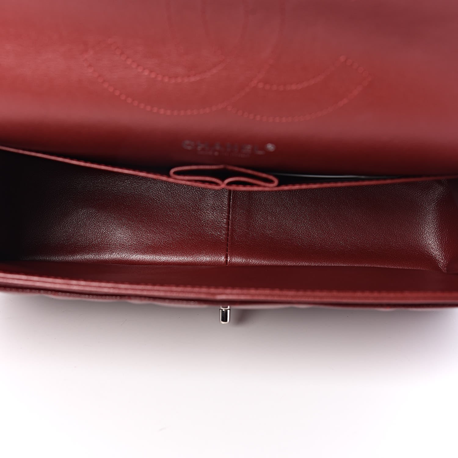 Chanel Caviar Quilted Jumbo Double Flap Dark Red 9 of 10