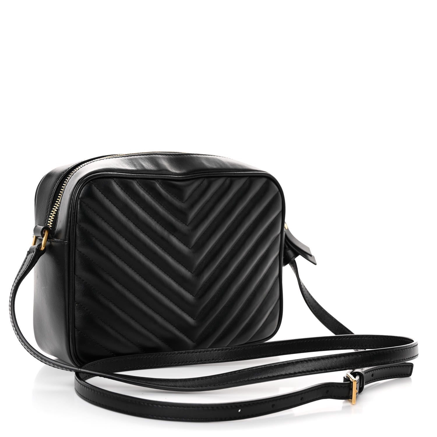 Saint Laurent Calfskin Matelasse Monogram Lou Camera Bag Black 3 of 9
