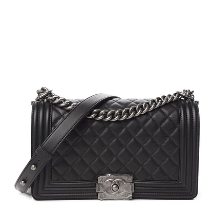 Chanel Calfskin Quilted Medium Boy Flap Black 1 of 11