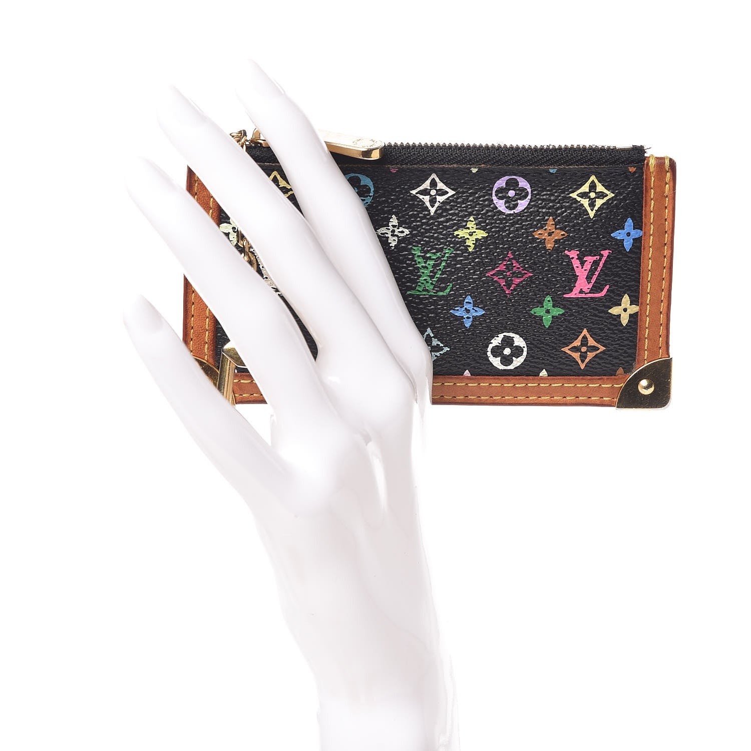 Louis Vuitton Monogram Multicolor Key Pouch Black 3 of 11