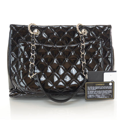 Chanel Patent Grand Shopping Tote GST Black 3 of 9