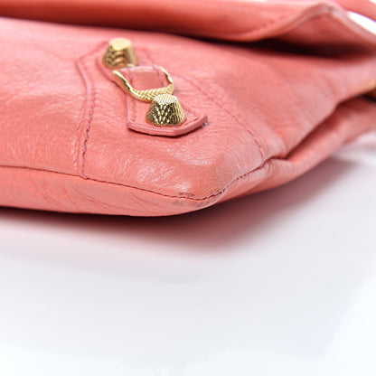 Balenciaga Agneau Giant 12 Gold Hardware Envelope Strap Clutch Rose Azalee 10 of 18