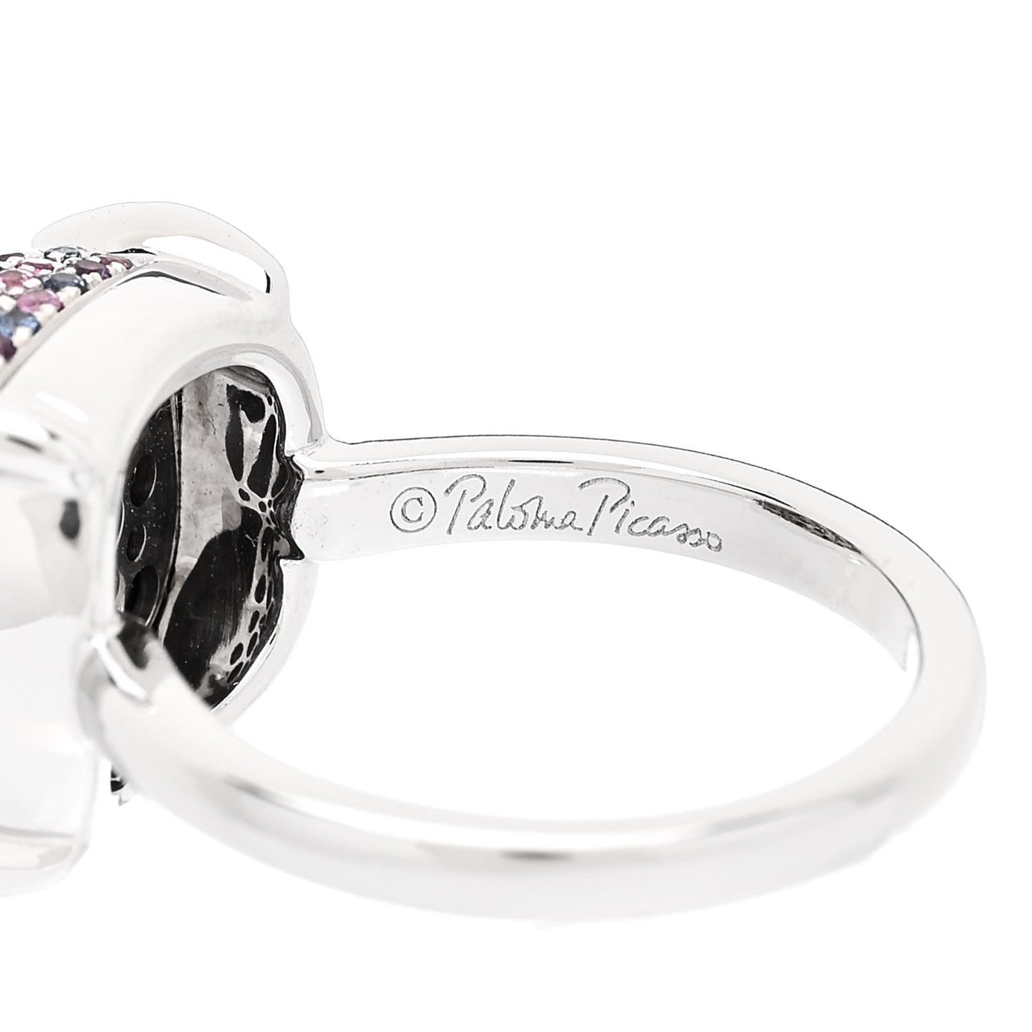 18K White Gold Multi Gemstone Paloma Picasso Sugar Stacks Ring 49 5