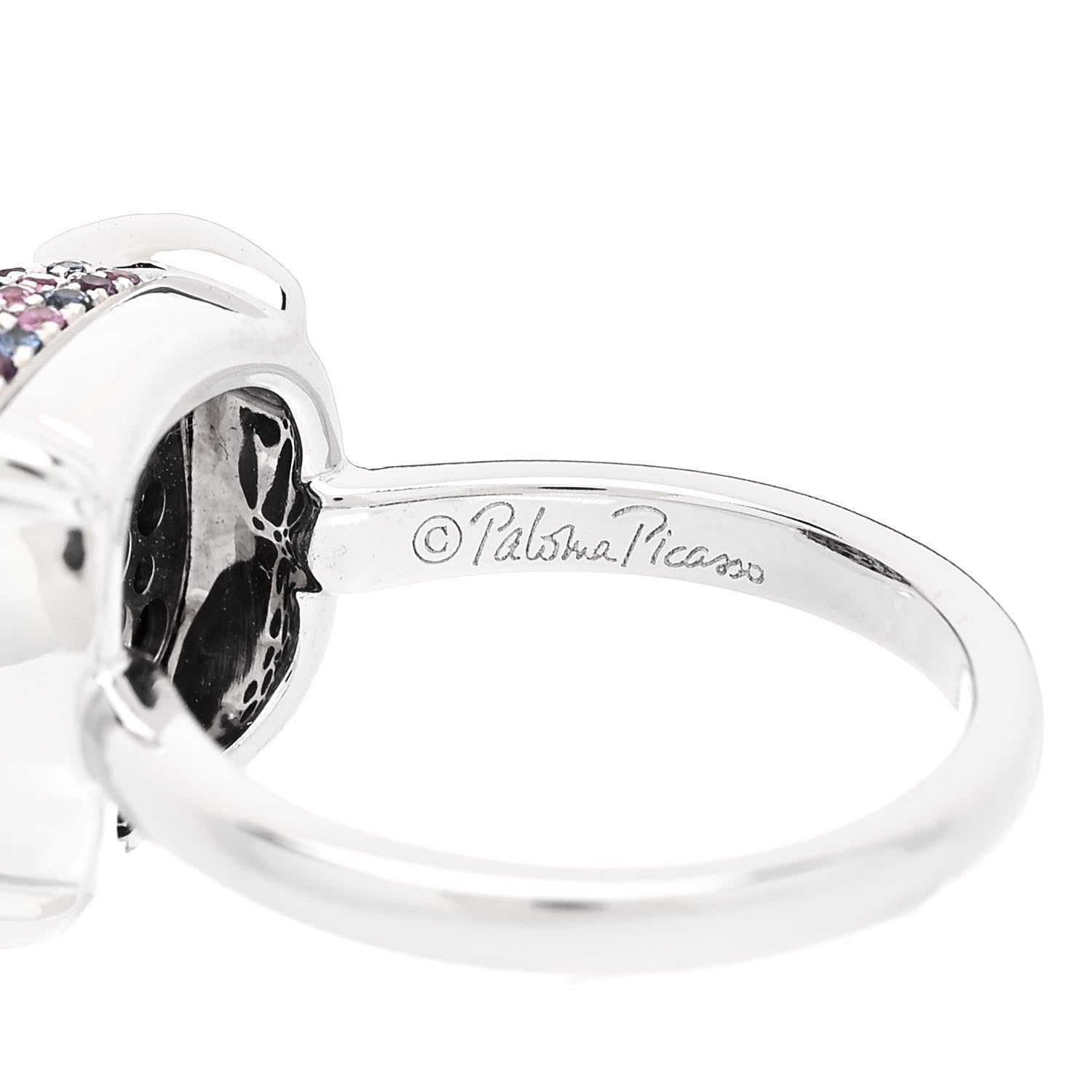 Tiffany 18K White Gold Multi Gemstone Paloma Picasso Sugar Stacks Ring 49 5 6 of 6