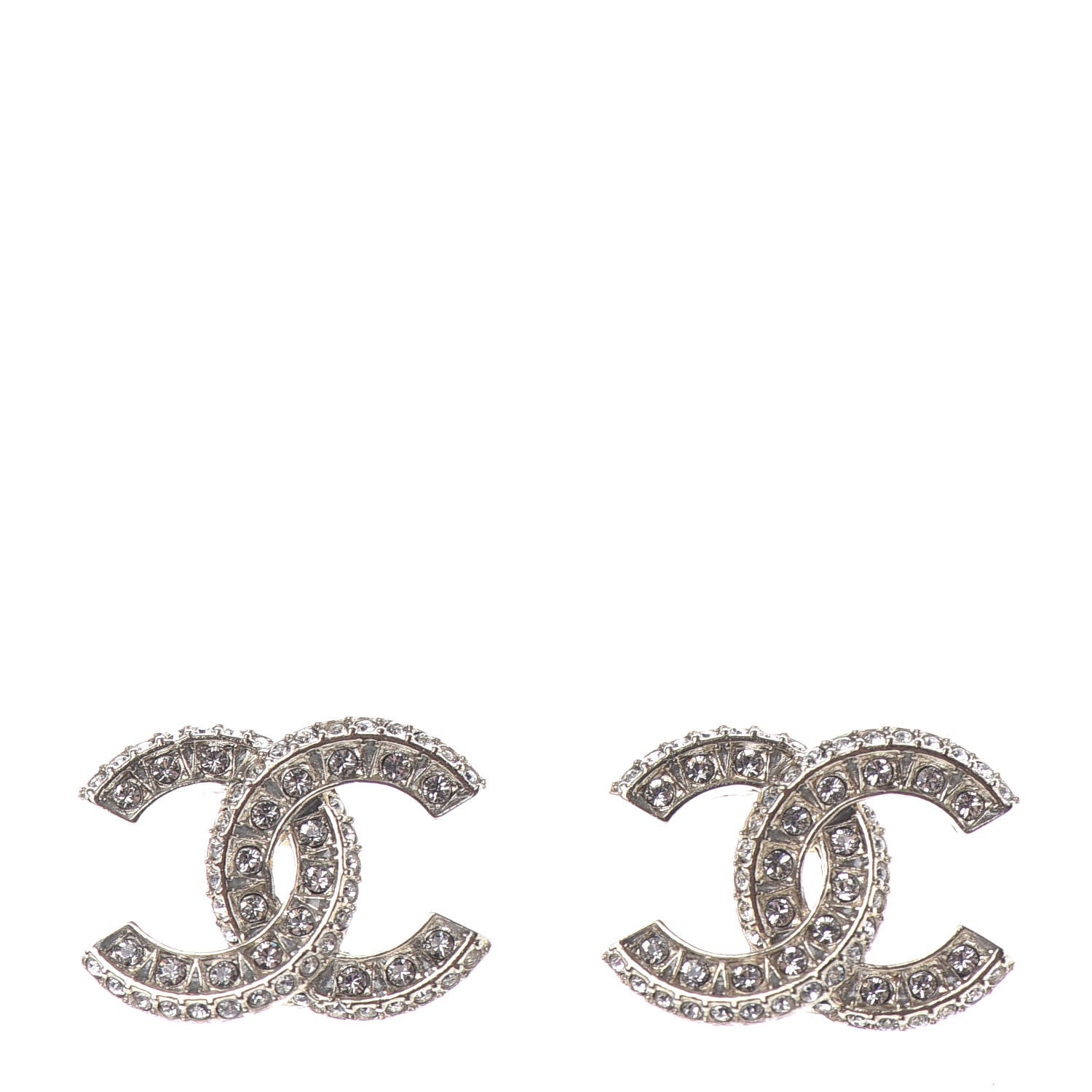 Chanel Crystal Timeless CC Earrings Light Gold 1 of 4