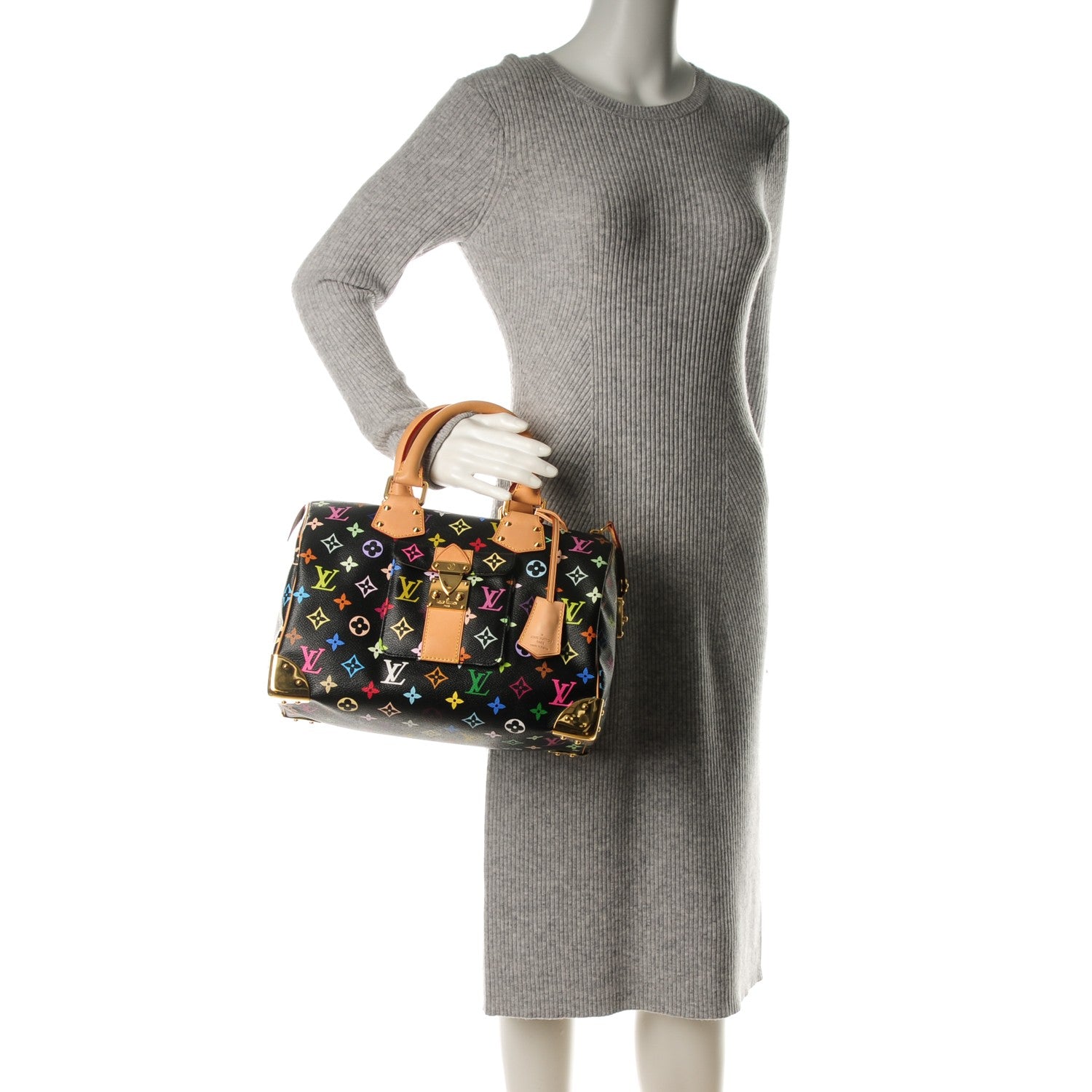 Louis Vuitton Monogram Multicolor Speedy 30 Black 2 of 7