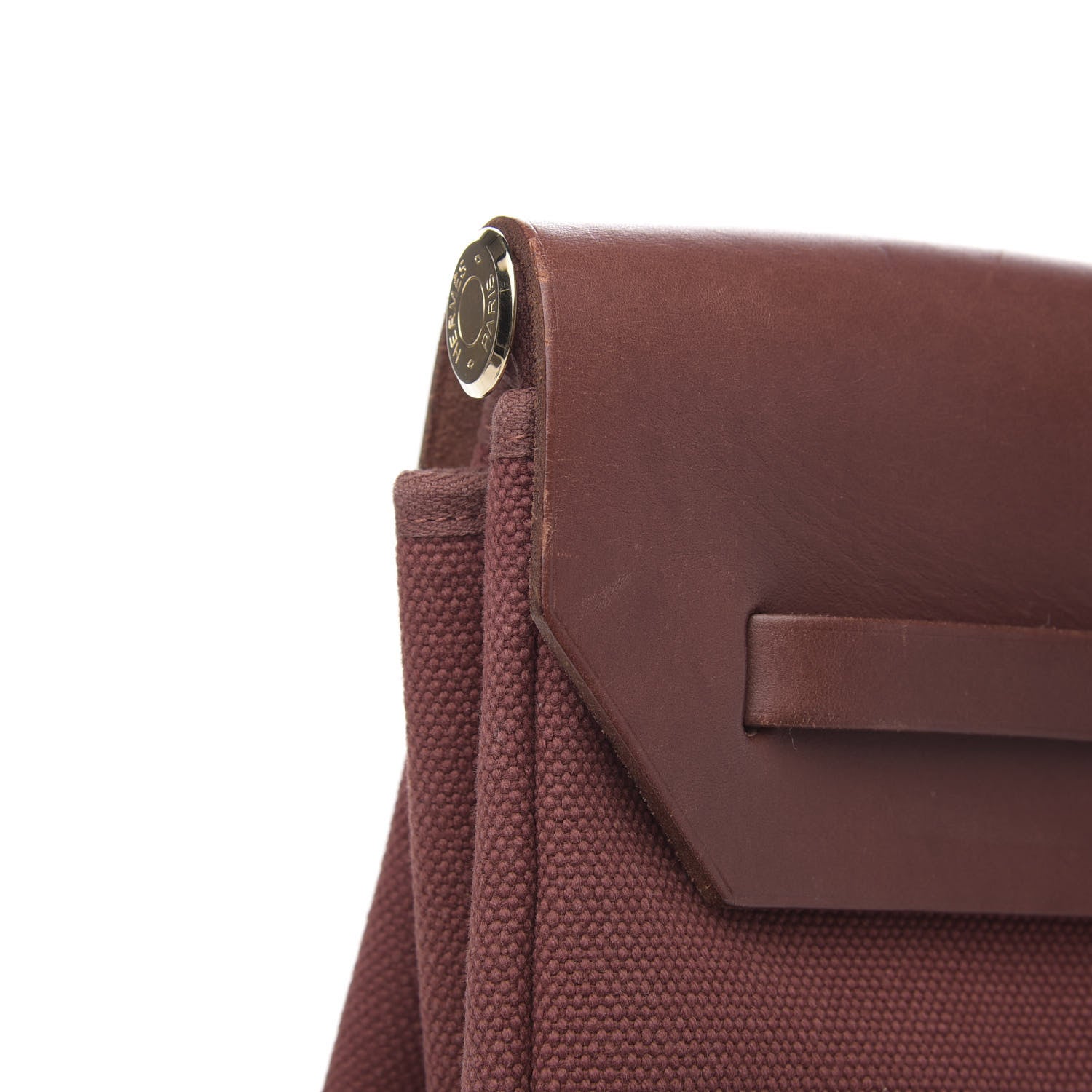 Hermes Toile Calfskin Herbag 39 GM Rouge H 11 of 13