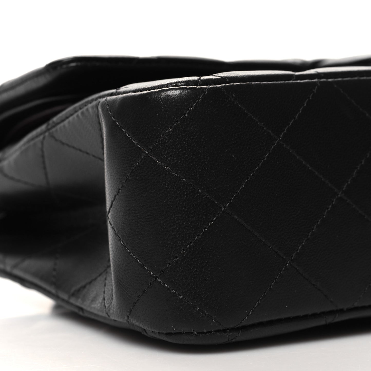 Lambskin Quilted Medium Double Flap Black