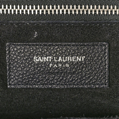Saint Laurent Grained Calfskin Small Cabas Rive Gauche Black 6 of 9