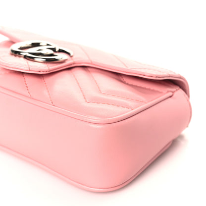 Gucci Calfskin Matelasse Super Mini GG Marmont Shoulder Bag Wild Rose 9 of 9