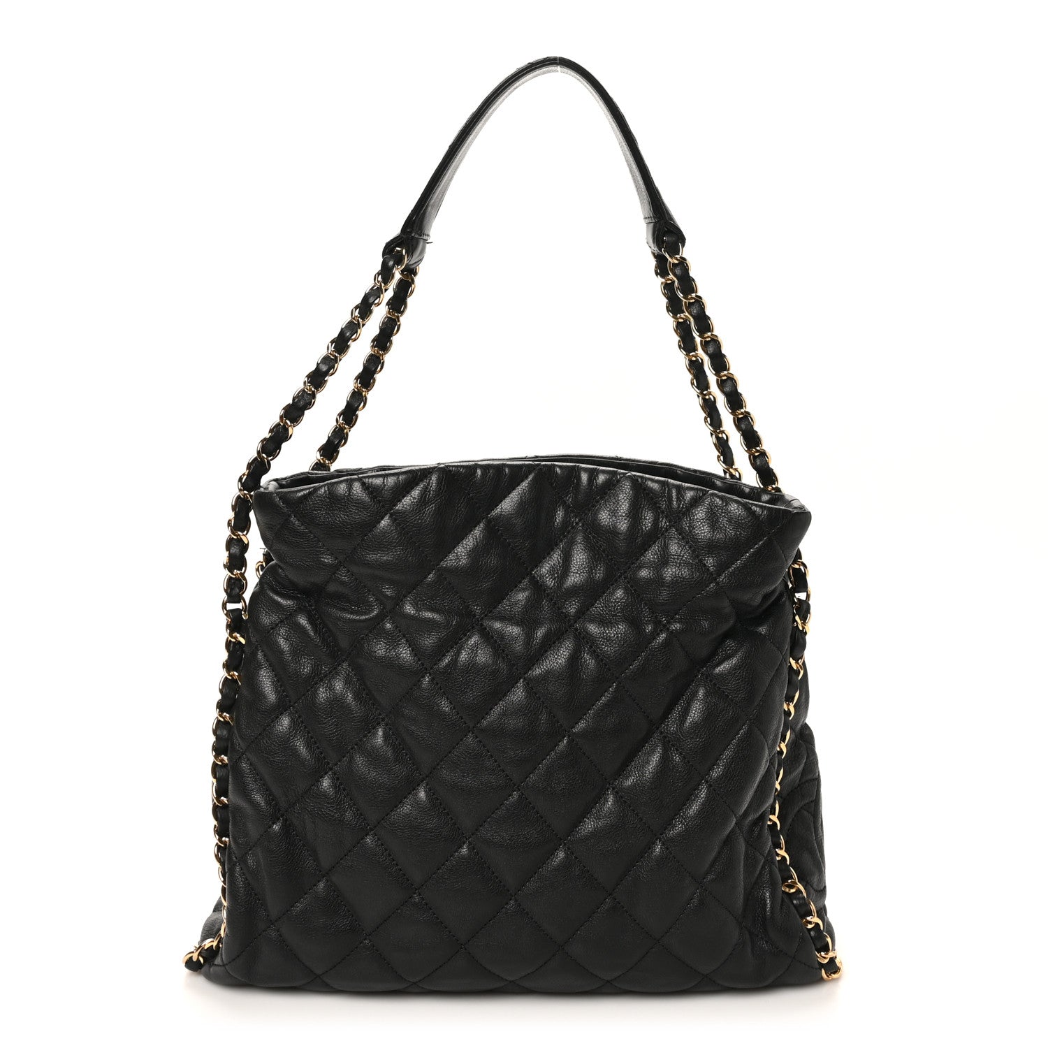 Chanel Calfskin Quilted Medium Chain Me Hobo Black 1 of 10