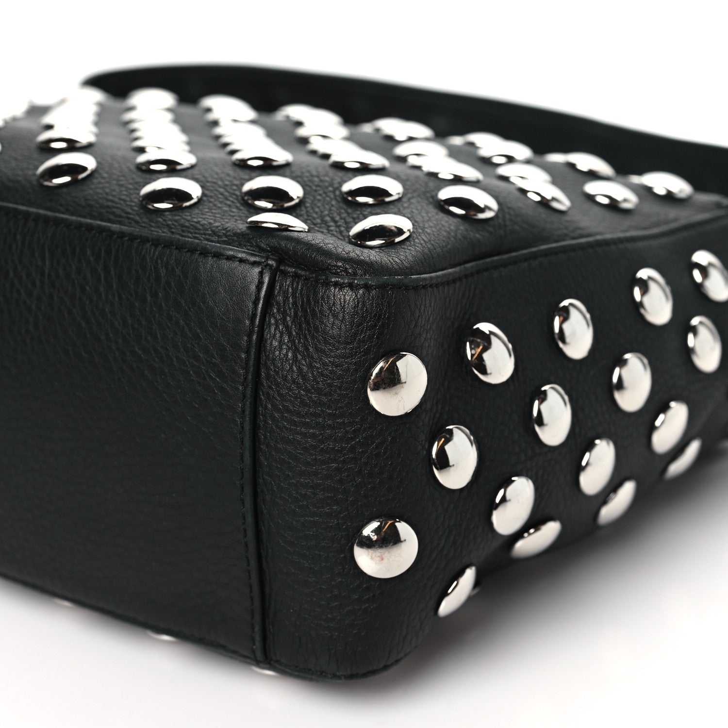 Khaite Pebbled Sport Calfskin Studded Elena Black 9 of 11