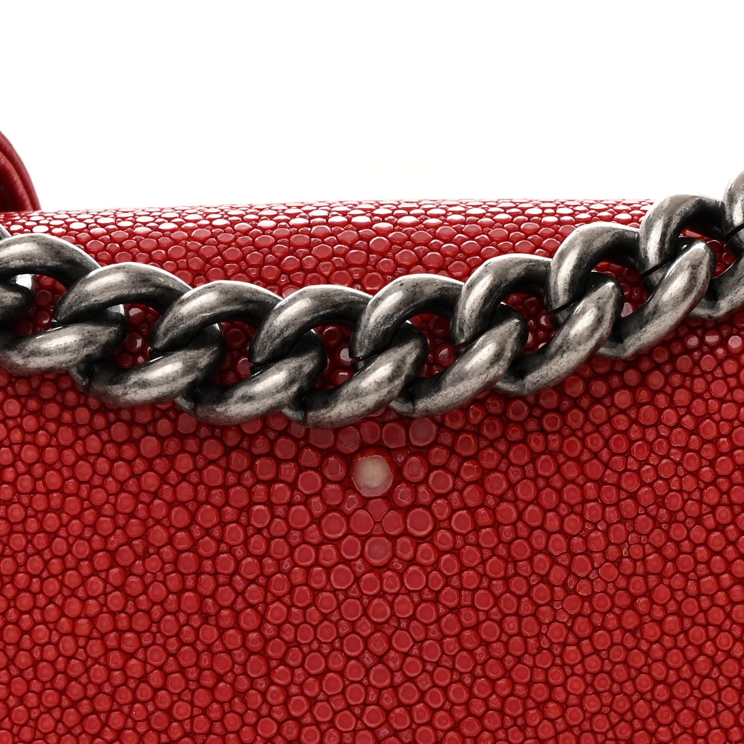 Chanel Galuchat Stingray Small Boy Flap Red 8 of 13