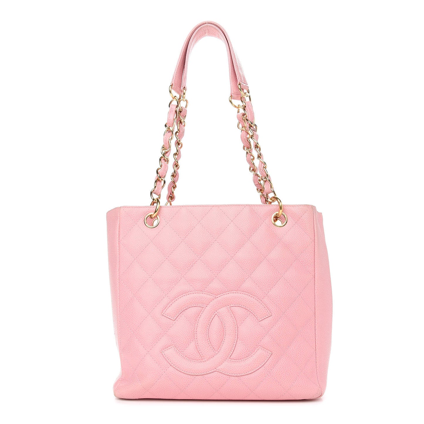 Caviar Quilted Petit Shopping Tote PST Pink