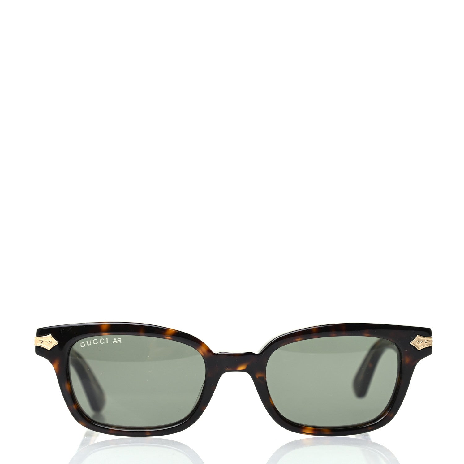 Gucci Acetate Metal Rectangular Frame Sunglasses GG0086S Dark Havanna 2 of 8