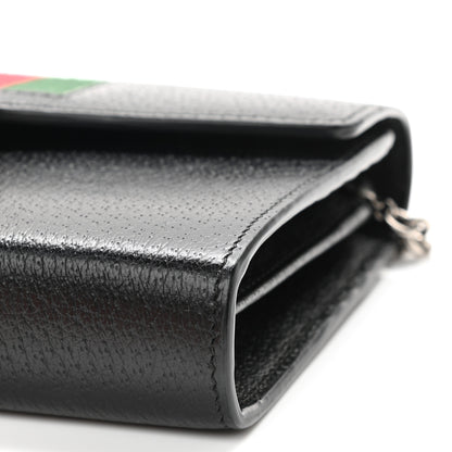 Gucci Calfskin Web Mini Dionysus Chain Wallet Black 10 of 11