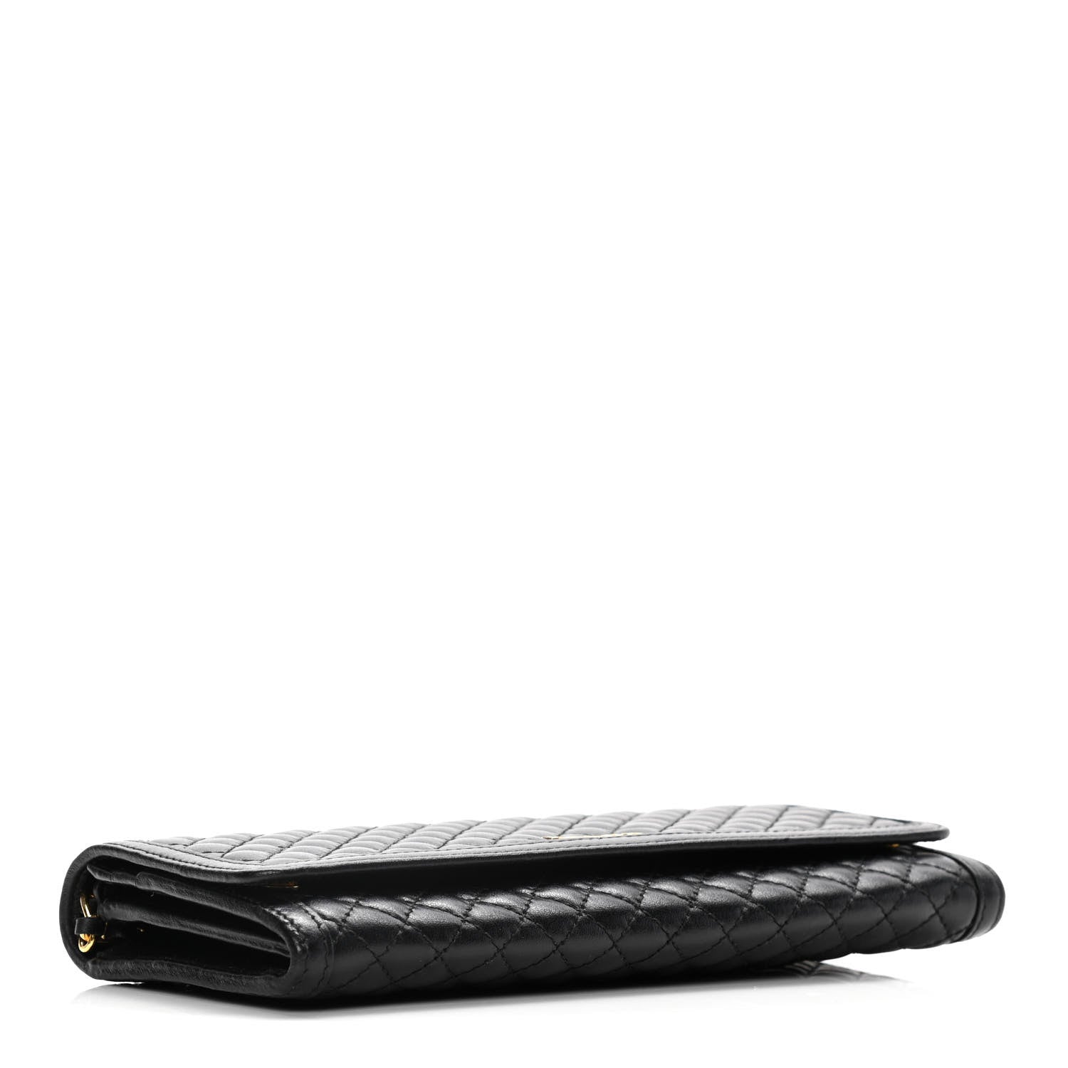 Prada Soft Calfskin Quilted Chain Wallet Black 4 of 17