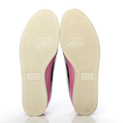 Gucci Patent Calfskin Crystal Womens Web Falacer Sneakers 39 Pink 5 of 11