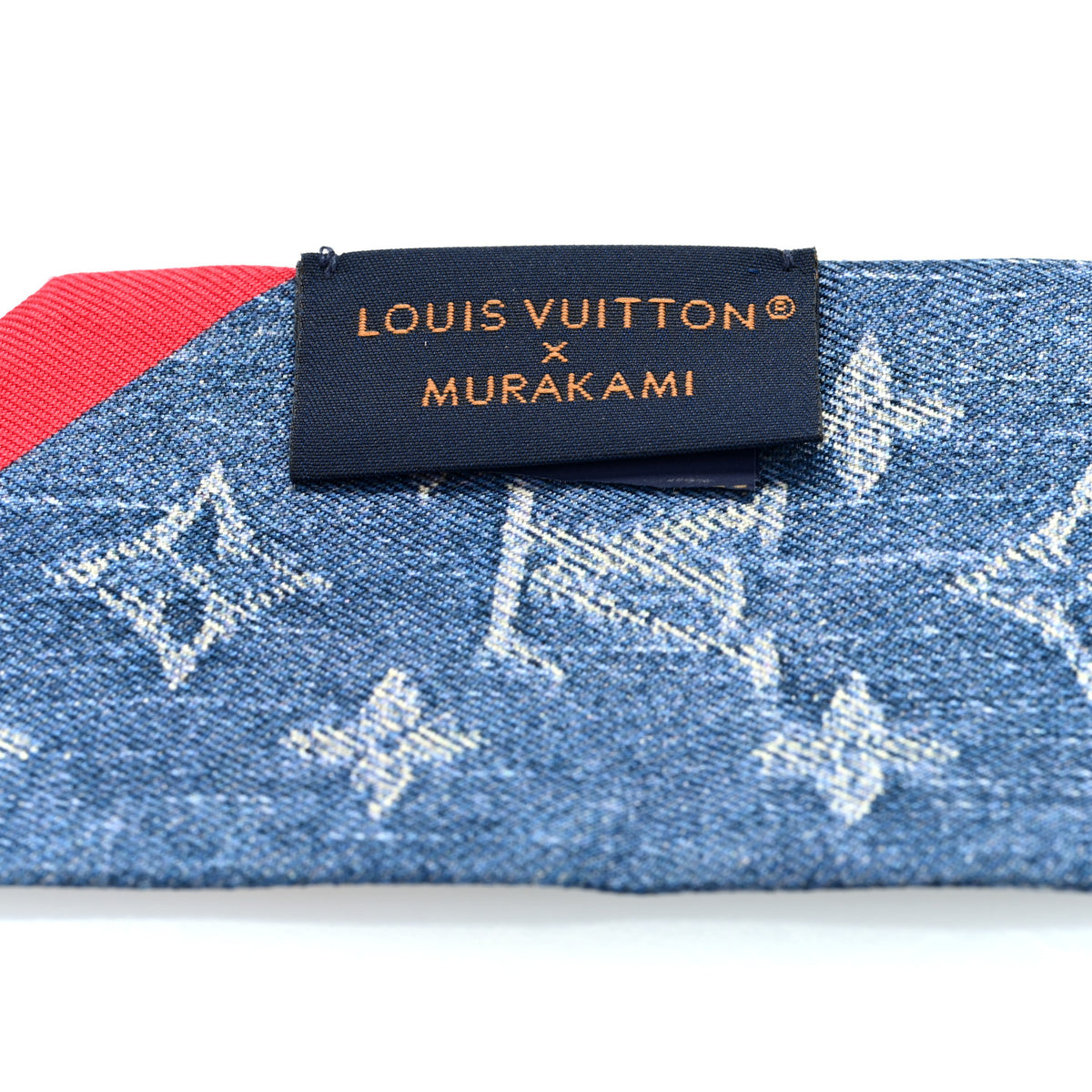 Louis Vuitton LV X TM Silk Monogram Cerises Bandeau Denim Blue 3 of 3