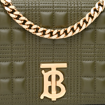 Burberry Lambskin Quilted Small Lola Bag Khaki 8 of 10