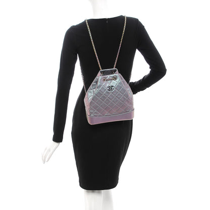 Chanel Iridescent Lambskin Calfskin Quilted Gabrielle Backpack Light Purple 2 of 7