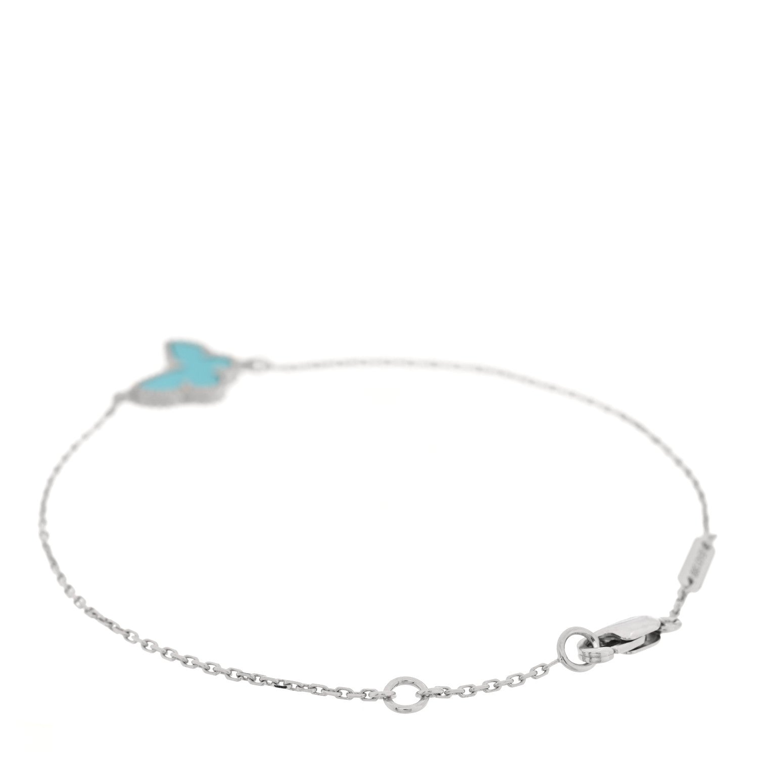 Van Cleef & Arpels 18K White Gold Turquoise Sweet Alhambra Butterfly Bracelet 2 of 3