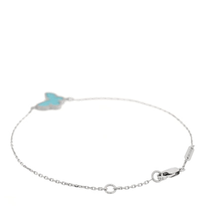 Van Cleef & Arpels 18K White Gold Turquoise Sweet Alhambra Butterfly Bracelet 2 of 3