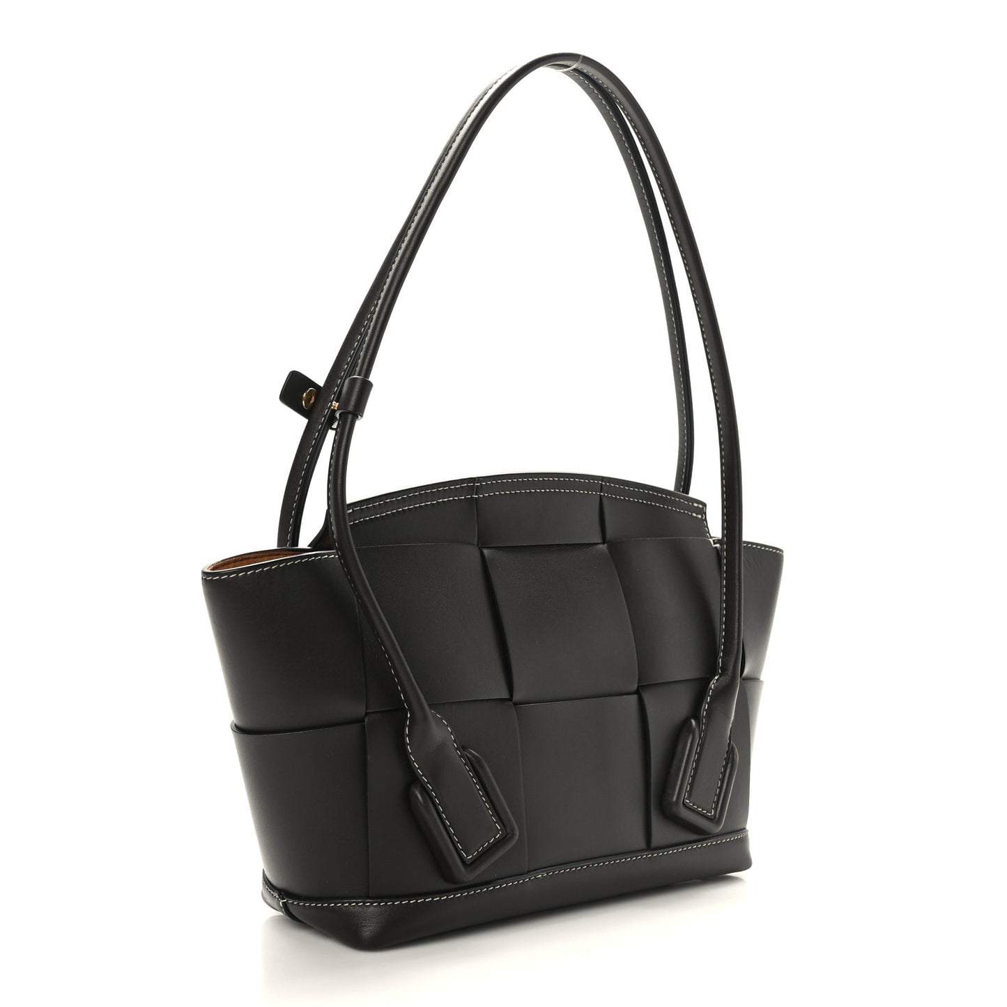 French Calfskin Maxi Intrecciato Small Arco Black