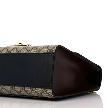 Gucci GG Supreme Monogram Calfskin Medium Padlock Shoulder Bag Beige Black Cuir 8 of 10
