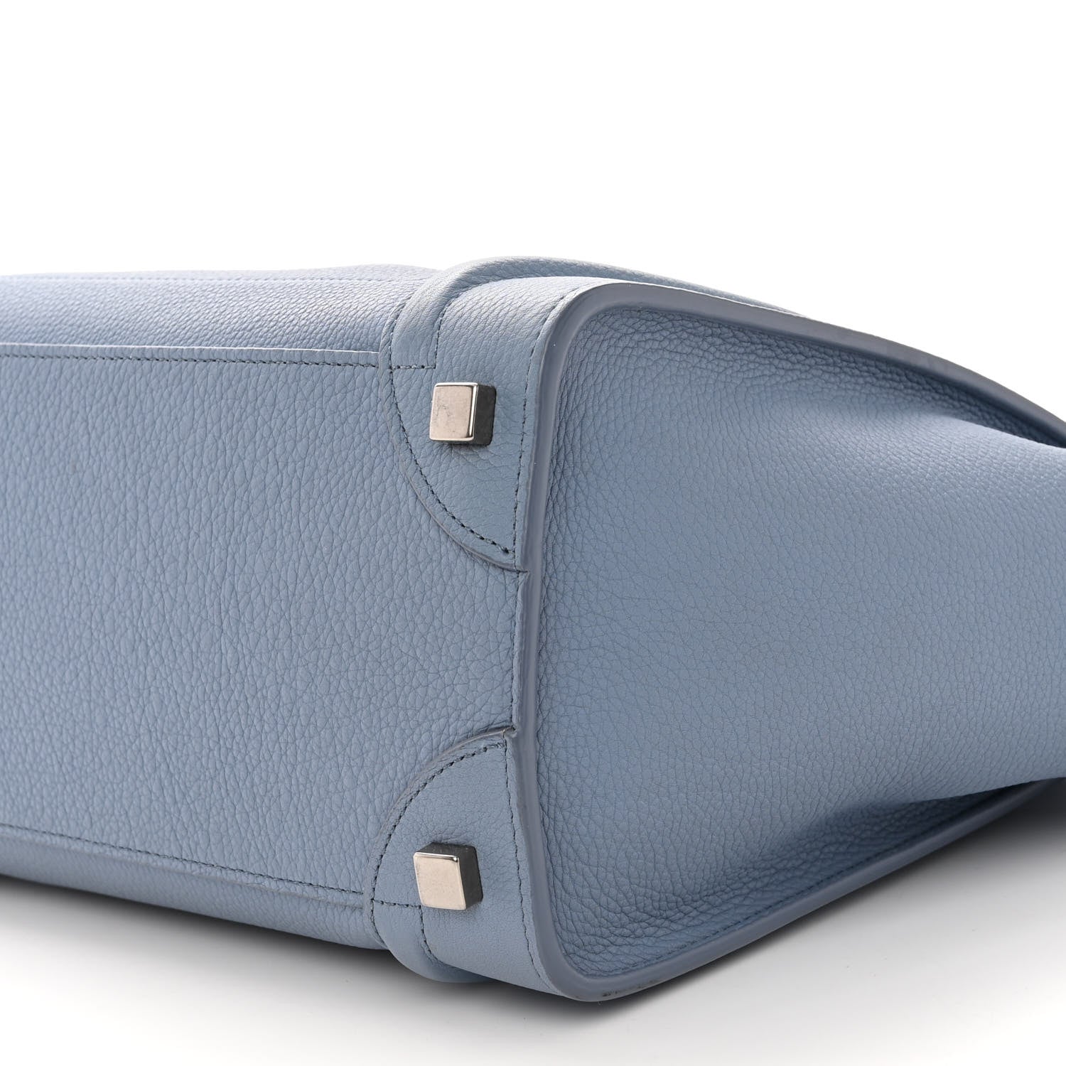 Celine Drummed Calfskin Micro Luggage Medium Blue 9 of 10