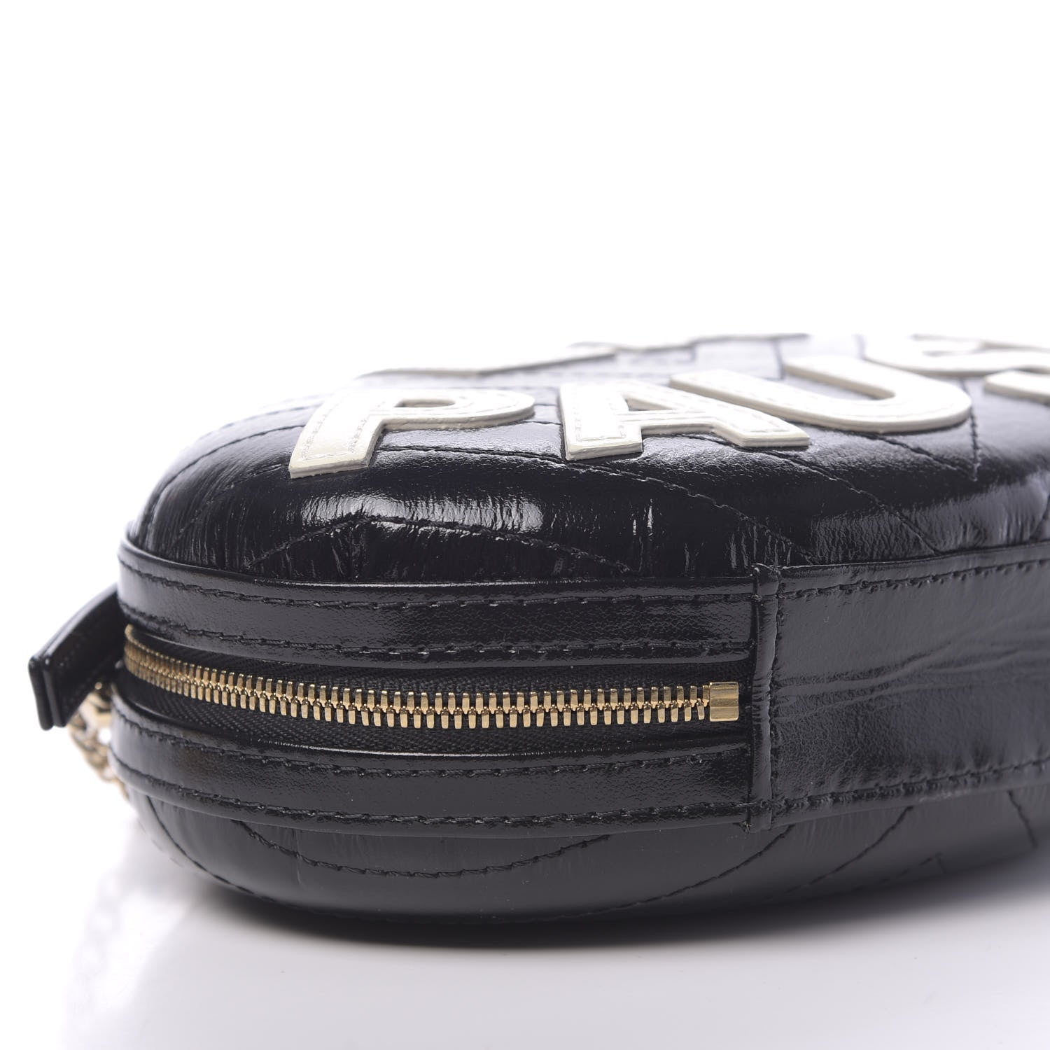 Chanel Lambskin Embroidered Chevron Quilted La Pausa Tassel Clutch Black 8 of 10